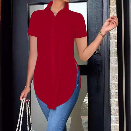 Summer Fashion Simple Polo Collar Women's Shirt Fendax 0