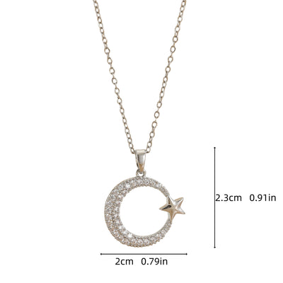 Zircon Geometric Pendant Titanium Steel Necklace