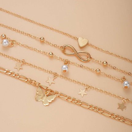 Retro Five Pointed Star Butterfly Feet Chain Fendax 0