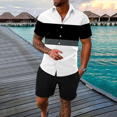 Fashion Men Summer Lapels Shirt Outfit Fendax 0