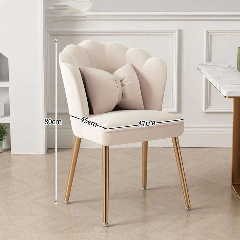 Light Luxury Dressing Stool Home Dining Chair Backrest Petals Fendax 0