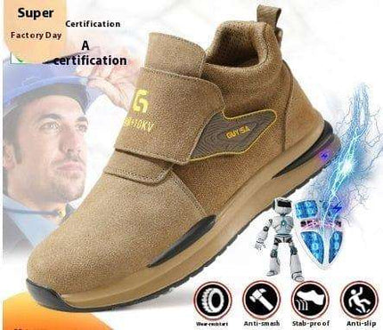 Fireproof Flower Safety Wear-resistant Steel Toe Cap Felt Buckle Welder Shoes Fendax 0