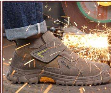 Fireproof Flower Safety Wear-resistant Steel Toe Cap Felt Buckle Welder Shoes Fendax 0