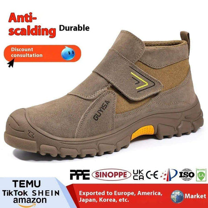Fireproof Flower Safety Wear-resistant Steel Toe Cap Felt Buckle Welder Shoes Fendax 0