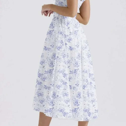 Floral V-Neck Sleeveless Midi Dress with Pockets Fendax Women