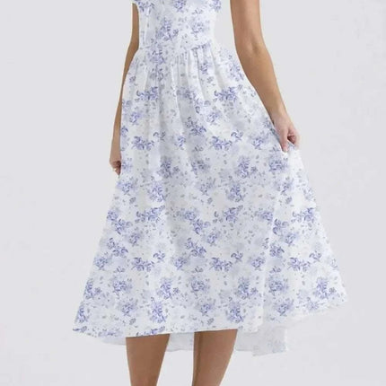Floral V-Neck Sleeveless Midi Dress with Pockets Fendax Women