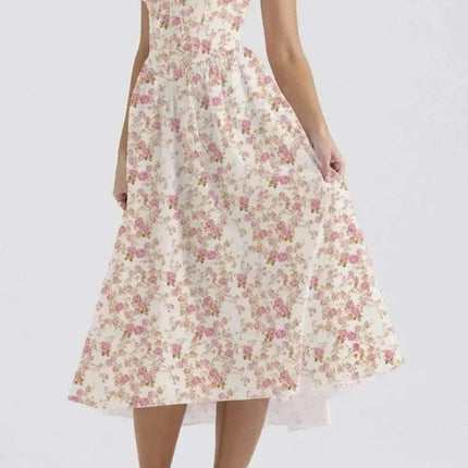 Floral V-Neck Sleeveless Midi Dress with Pockets Fendax Women