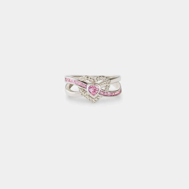 Heart Shape Zircon 925 Sterling Silver Ring Fendax