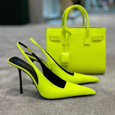 Trendsi 0 Grass Green / 34 High Heel French Style Temperament Baotou Slingback Sandals