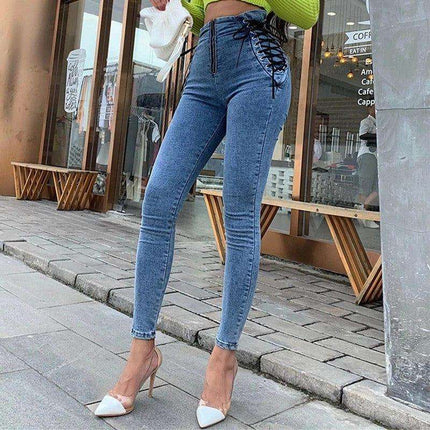 High waist stretch denim trousers skinny pants Fendax 0