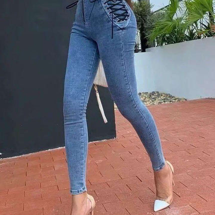 High waist stretch denim trousers skinny pants Fendax 0