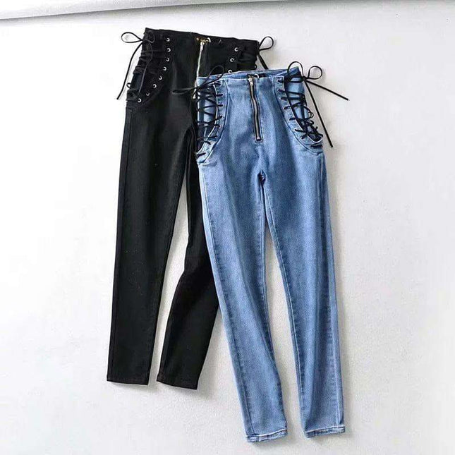 High waist stretch denim trousers skinny pants Fendax 0
