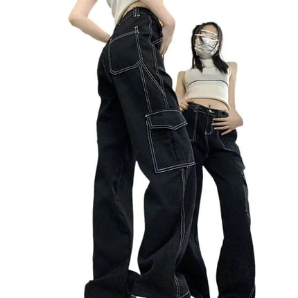 Jeans Women's Straight Loose Spring Wide-leg Overalls Fendax 0