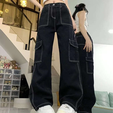Jeans Women's Straight Loose Spring Wide-leg Overalls Fendax 0