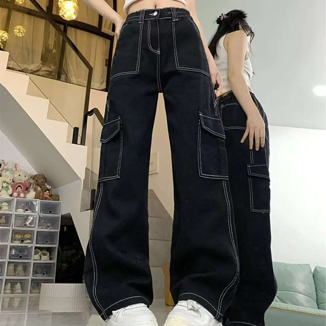 Jeans Women's Straight Loose Spring Wide-leg Overalls Fendax 0