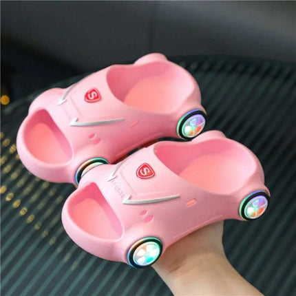 Kids Glowing Slippers Cartoon Car Sandals Children Sandals Anti Slip Boys Girls Luminous Slippers Summer Beach Shoes Fendax 0