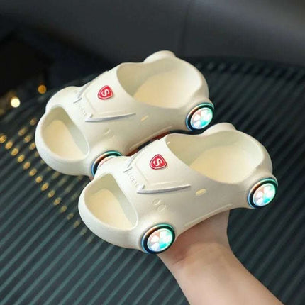 Kids Glowing Slippers Cartoon Car Sandals Children Sandals Anti Slip Boys Girls Luminous Slippers Summer Beach Shoes Fendax 0