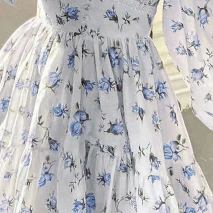 Lace Detail V-Neck Balloon Sleeve Dress Fendax Women