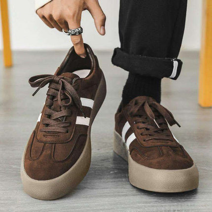Leather Platform Casual Brown Men's Shoes Fendax 0