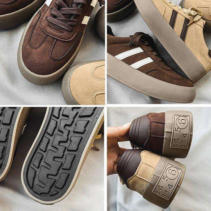 Leather Platform Casual Brown Men's Shoes Fendax 0