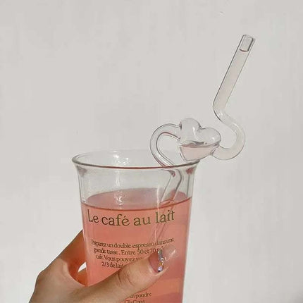 Love Heart Glass Straw Reusable High Borosilicate Glass Drinking Straws Bubble Tea Straws For Cocktails Bar Accessories Kitchen Gadgets Fendax 0