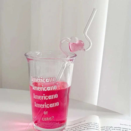Love Heart Glass Straw Reusable High Borosilicate Glass Drinking Straws Bubble Tea Straws For Cocktails Bar Accessories Kitchen Gadgets Fendax 0
