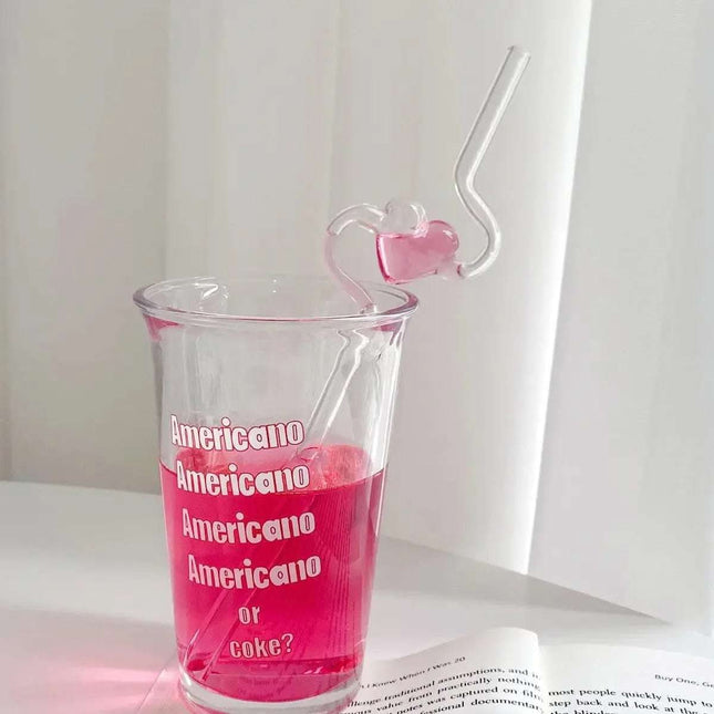 Love Heart Glass Straw Reusable High Borosilicate Glass Drinking Straws Bubble Tea Straws For Cocktails Bar Accessories Kitchen Gadgets Fendax 0