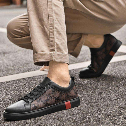 Men's Flat Fashionable Cowhide Casual Shoes Fendax 0