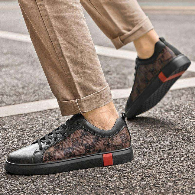 Men's Flat Fashionable Cowhide Casual Shoes Fendax 0