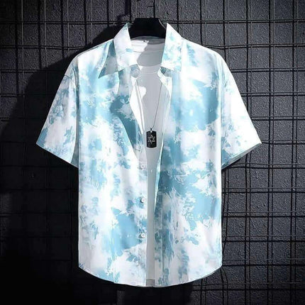 Men's Ice Silk Breathable Summer High-end Printed Shirt Fendax 0