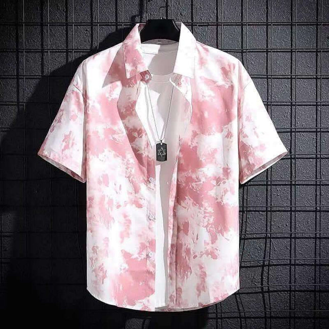 Men's Ice Silk Breathable Summer High-end Printed Shirt Fendax 0