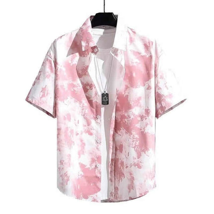 Men's Ice Silk Breathable Summer High-end Printed Shirt Fendax 0