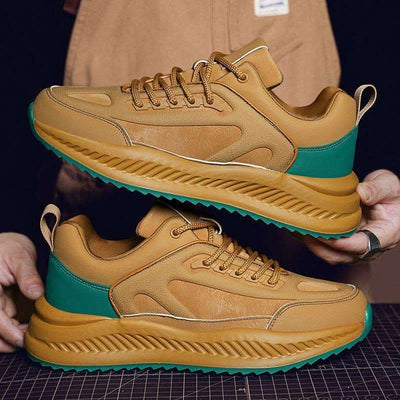 Men's Platform Lightweight Soft Sole Sports Leather Casual Sneakers Fendax 0