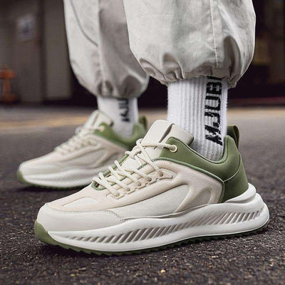 Men's Platform Lightweight Soft Sole Sports Leather Casual Sneakers Fendax 0