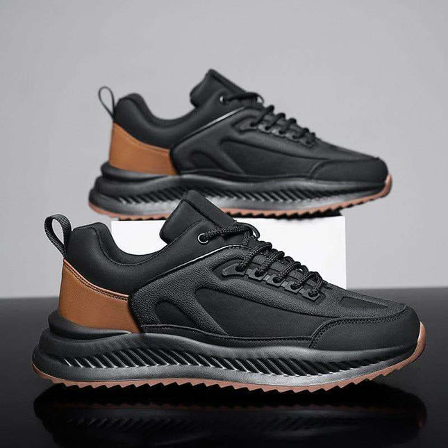 Men's Platform Lightweight Soft Sole Sports Leather Casual Sneakers Fendax 0