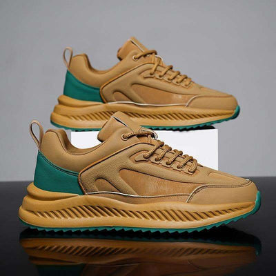 Men's Platform Lightweight Soft Sole Sports Leather Casual Sneakers