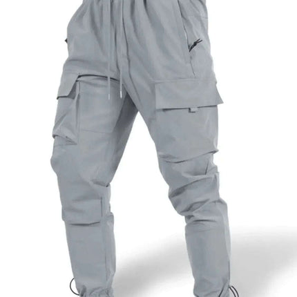 Men's Plus Size Drawstring Pants with Cargo Pockets Fendax Men