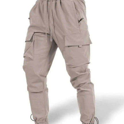 Men's Plus Size Drawstring Pants with Cargo Pockets Fendax Men