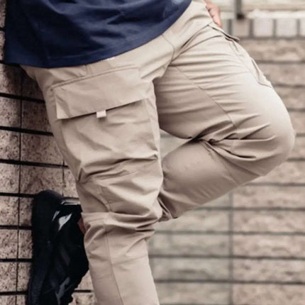 Men's Plus Size Drawstring Pants with Cargo Pockets