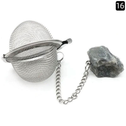 Natural Raw Gemstone Filter Ball Stew Ingredients Ball Stainless Steel Tea Filter Kitchen Gadgets Fendax 0