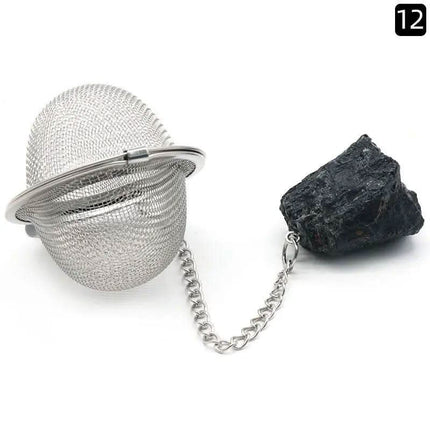 Natural Raw Gemstone Filter Ball Stew Ingredients Ball Stainless Steel Tea Filter Kitchen Gadgets Fendax 0