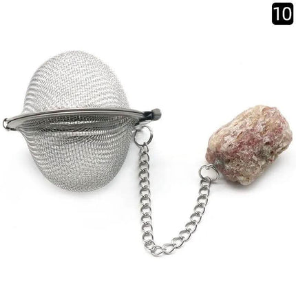 Natural Raw Gemstone Filter Ball Stew Ingredients Ball Stainless Steel Tea Filter Kitchen Gadgets Fendax 0