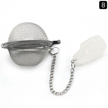 Natural Raw Gemstone Filter Ball Stew Ingredients Ball Stainless Steel Tea Filter Kitchen Gadgets Fendax 0