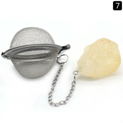 Natural Raw Gemstone Filter Ball Stew Ingredients Ball Stainless Steel Tea Filter Kitchen Gadgets Fendax 0