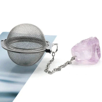 Natural Raw Gemstone Filter Ball Stew Ingredients Ball Stainless Steel Tea Filter Kitchen Gadgets Fendax 0