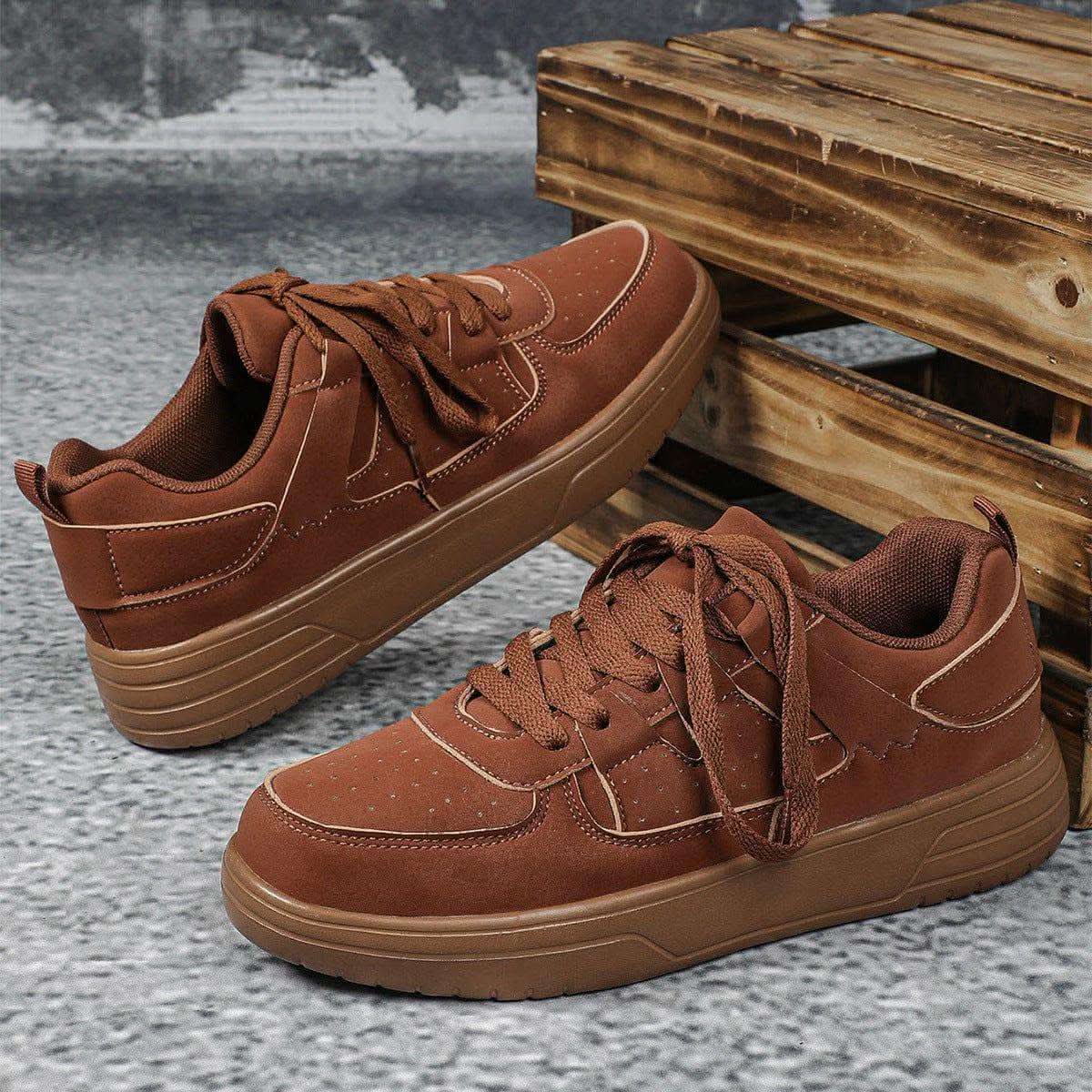 New Thick Bottom Frosted Skateboard Couple Vintage Fashion Outdoor Casual Shoes Maillard Lady Sneaker Fendax 0