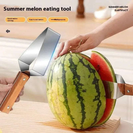New Watermelon Splitter Watermelon Cutting Artifact 430 Stainless Steel Cutting Piece Splitter Household Melon Triangle Cutting Knife Fruit Knife Kitchen Gadgets Fendax 0