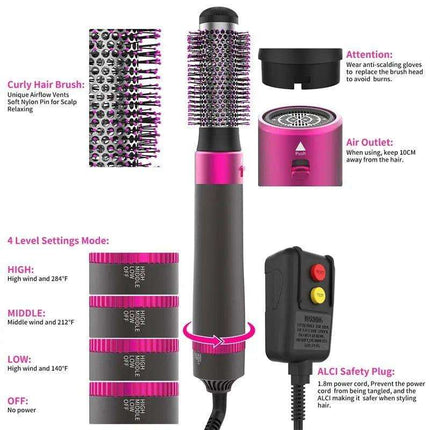 Professional 5 In 1 Hair Dryer Brush Dryer And Straightening Brush Electric Hair Styling Tool Automatic Hair Curler Beauty Supplies Gadgets Fendax 0