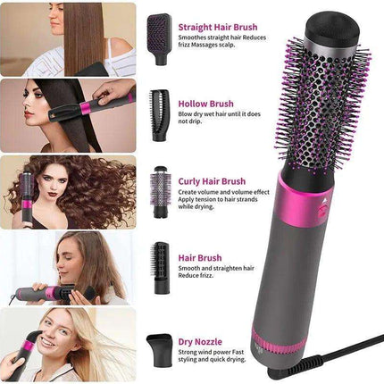 Professional 5 In 1 Hair Dryer Brush Dryer And Straightening Brush Electric Hair Styling Tool Automatic Hair Curler Beauty Supplies Gadgets Fendax 0