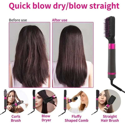 Professional 5 In 1 Hair Dryer Brush Dryer And Straightening Brush Electric Hair Styling Tool Automatic Hair Curler Beauty Supplies Gadgets Fendax 0